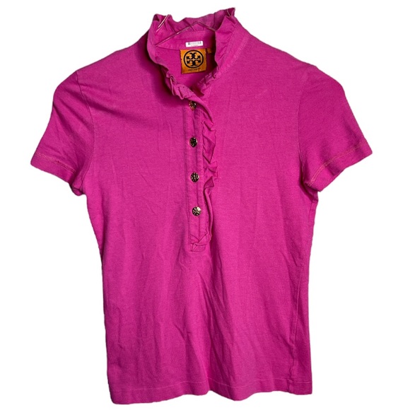 Tory Burch Pink Ruffled Top - Picture 1 of 5